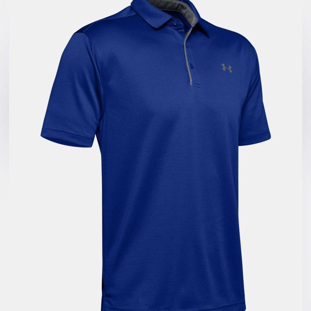 UNDER ARMOR MEN S LOOSE FIT HEAT GEAR BLUE POLO GOLF CRUISE RESORT VACATION S/S